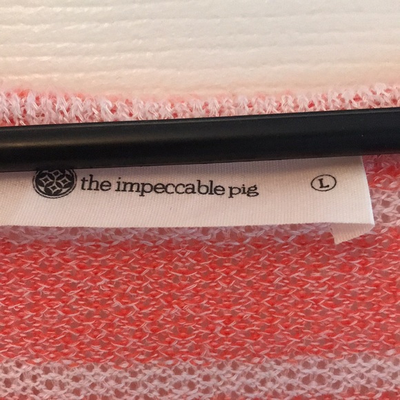 pink and white stripped knotted sweater - Picture 2 of 3